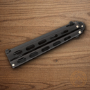 Bear & Son Butterfly Folding Knife 3.38" 1095HC Steel Blade Black Zinc Handle