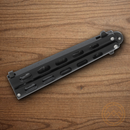 Bear & Son Butterfly Folding Knife 3.38" Damascus Steel Blade Black Zinc Handle