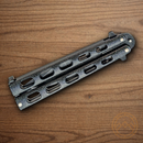 Bear & Son Galaxy Butterfly Folding Knife 3.38" Damascus Steel Blade Galaxy Zinc Handle