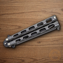 Bear & Son Galaxy Butterfly Folding Knife 3.77" Stainless Steel Blade Zinc Handle