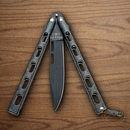 Bear & Son Galaxy Butterfly Folding Knife 3.5" Stainless Steel Blade Galaxy Coated Zinc Handle