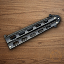 Bear & Son Galaxy Butterfly Folding Knife 3.5" Stainless Steel Blade Galaxy Coated Zinc Handle