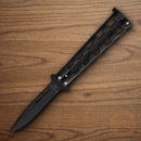 Bear & Son Galaxy Butterfly Folding Knife 3.5" Stainless Steel Blade Galaxy Coated Zinc Handle
