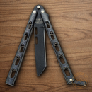 Bear & Son Galaxy Butterfly Folding Knife 3.38" 1095HC Steel Blade Galaxy Epoxy/Zinc Handle
