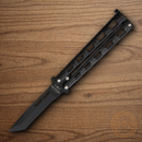 Bear & Son Galaxy Butterfly Folding Knife 3.38" 1095HC Steel Blade Galaxy Epoxy/Zinc Handle