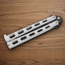 Bear & Son Butterfly Folding Knife 3.75" Stainless Steel Blade White Zinc Handle