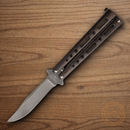 Bear & Son Butterfly Folding Knife 4" Stainless Steel Blade Copper Vein Zinc Handle