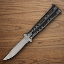 Bear & Son Butterfly Folding Knife 4" Stainless Steel Blade Silver Vein Zinc Handle
