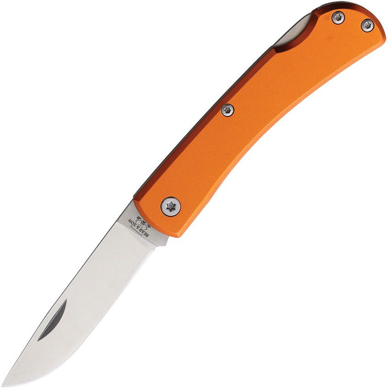 Bear & Son Small Farmhand Lockback Folding Knife 2.63" Stainless Steel Blade Orange Aluminum Handle 137LOR -Bear & Son - Survivor Hand Precision Knives & Outdoor Gear Store