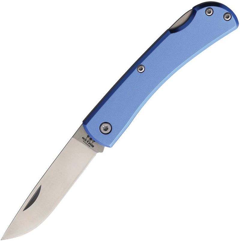 Bear & Son Small Farmhand Lockback Folding Knife 2.63" Stainless Steel Blade Blue Aluminum Handle 137LBL -Bear & Son - Survivor Hand Precision Knives & Outdoor Gear Store