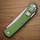 Bear & Son Small Farmhand Folding Knife 2.63" Stainless Steel Blade OD Green Aluminum Handle