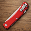 Bear & Son Small Farmhand Folding Knife 2.63" Stainless Steel Blade Red Aluminum Handle