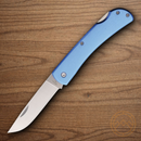 Bear & Son Large Farmhand Folding Knife 3.63" Stainless Steel Blade Blue Aluminum Handle