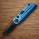 Bear & Son Auto Bold Action XIV Folding Knife 1.5" 14C28N Sandvik Steel Blade Blue Stainless Handle