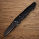 Bear & Son Auto Bold Action XV Folding Knife 3" 14C28N Sandvik Steel Blade Black Aluminum Handle