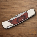 Bear & Son Lockback Folding Knife Stainless Steel Blade Rosewood  Handle