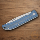 Bear & Son Folding Knife 3.5" Stainless Steel Blade Blue Jean Micarta Handle