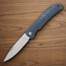 Bear & Son Folding Knife 3.5" Stainless Steel Blade Blue Jean Micarta Handle