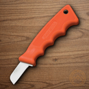 Bear & Son Cushion Grip Fixed Knife 1.5" High Carbon Steel Blade Orange Rubber Handle