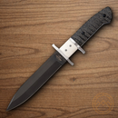 Bear & Son Subhilt Fighter Fixed Knife 6" D2 Tool Steel Blade White/Black Bone/G10 Handle