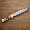 Bear & Son Freedom Fighting Fixed Knife 8" D2 Tool Steel Blade  India Stag Bone Handle