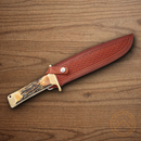 Bear & Son Freedom Fighting Fixed Knife 8" D2 Tool Steel Blade  India Stag Bone Handle