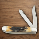 Bear & Son Mini Trapper Pocket Knife High Carbon Steel Blade India Stag Bone Handle