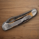 Bear & Son Lockback Folding Knife 2.75" Damascus Steel Blade India Stag Bone Handle