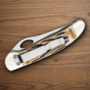 Bear & Son Cowhand Folding Knife 3.38" Stainless Steel Blade India Stag Bone Handle