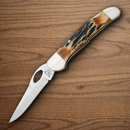 Bear & Son Cowhand Folding Knife 3.38" Stainless Steel Blade India Stag Bone Handle