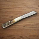 Bear & Son Large Barlow Folding Knife High Carbon Steel Blade India Stag Bone Handle