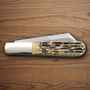 Bear & Son Large Barlow Folding Knife High Carbon Steel Blade India Stag Bone Handle