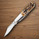 Bear & Son Baby Barlow Pocket  Knife 440 Steel Blade India Stag Bone Handle