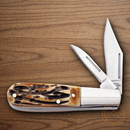 Bear & Son Baby Barlow Pocket  Knife 440 Steel Blade India Stag Bone Handle