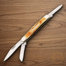 Bear & Son Small Stockman Pocket Knife High Carbon Steel Blades India Stag Bone Handle