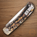 Bear & Son Lockback Folding Knife 2.63" Stainless Steel Blade India Stag Bone Handle