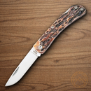 Bear & Son Lockback Folding Knife 2.63" Stainless Steel Blade India Stag Bone Handle
