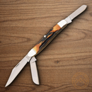 Bear & Son Large Stockman Pocket Knife High carbon Steel Blade India Stag Bone Handle