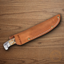 Bear & Son Fixed Knife 3.13" Damascus Steel Blade India Stag Bone Handle