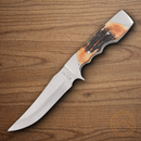 Bear & Son Upswept Skinner Fixed Knife 5" High Carbon Steel Blade India Stag Bone Handle