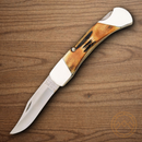 Bear & Son Hunter Folding Knife High carbon Steel Blade India Stag Bone Handle