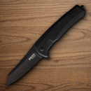 Bear & Son Sideliner Folding Knife 3.5" 440 Steel Blade Black Aluminum Handle