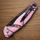 Bear & Son Brisk 2.0 Folding Knife 3.5" 440 Steel Blade India Pink Stainless Handle.
