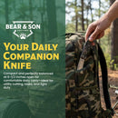 Bear & Son Camouflage Folding Knife 2.75" Stainless Steel Blade Camo Zytel Handle