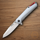 Bear & Son Linerlock Folding Knife 3" 440 Steel Blade Gray Aluminum Handle