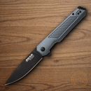 Bear & Son Linerlock Folding Knife 3.5" 440 Steel Blade Gray Aluminum Handle