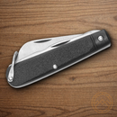 Bear & Son Electrician Pocket Knife Stainless Steel Blade Black Delrin Handle