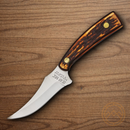 Bear & Son Skinner Fixed Knife 3.5" High Carbon Steel Blade Delrin Stag Handle