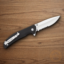Bear & Son Sideliner Folding Knife 3.5" Stainless Steel Blade Black Zytel Handle.
