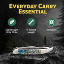 Bear & Son Little Toothpick Folding Knife 440 Steel Blade Abalone Handle
